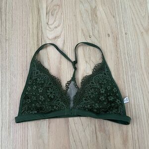 Victoria Secret Forest Green Lace Bralette - Size Medium